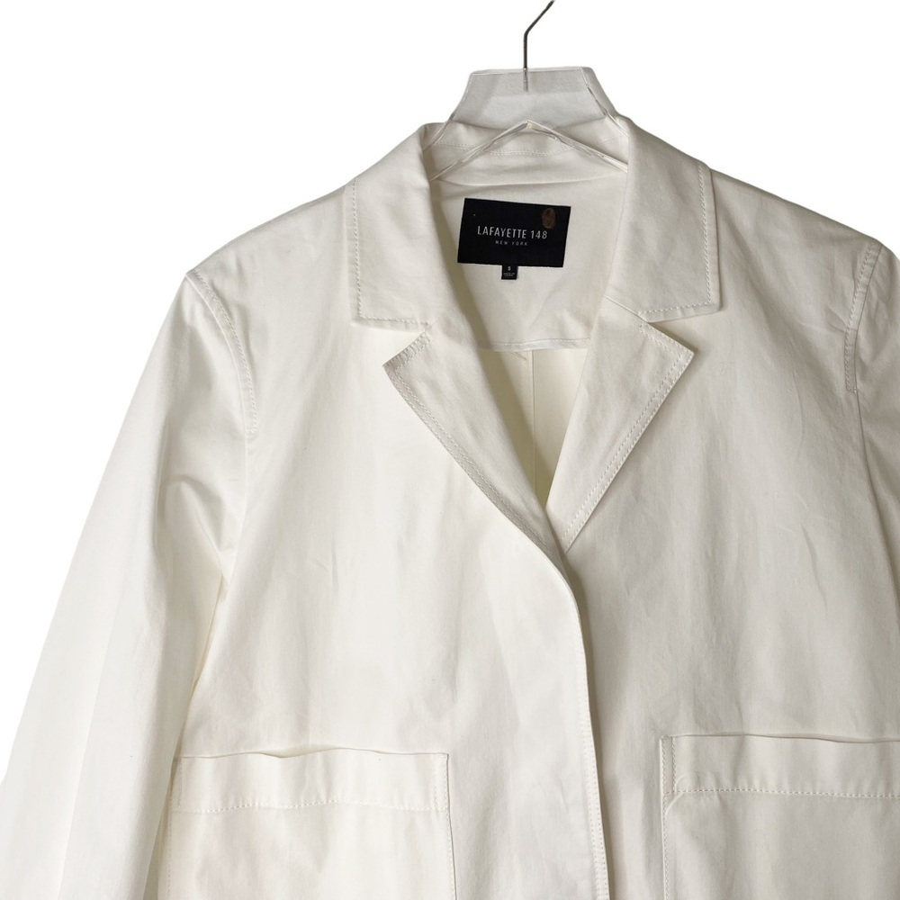 Lafayette 148 New York Classic Button Down Shirt Jacket Blazer Small - Picture 3 of 10